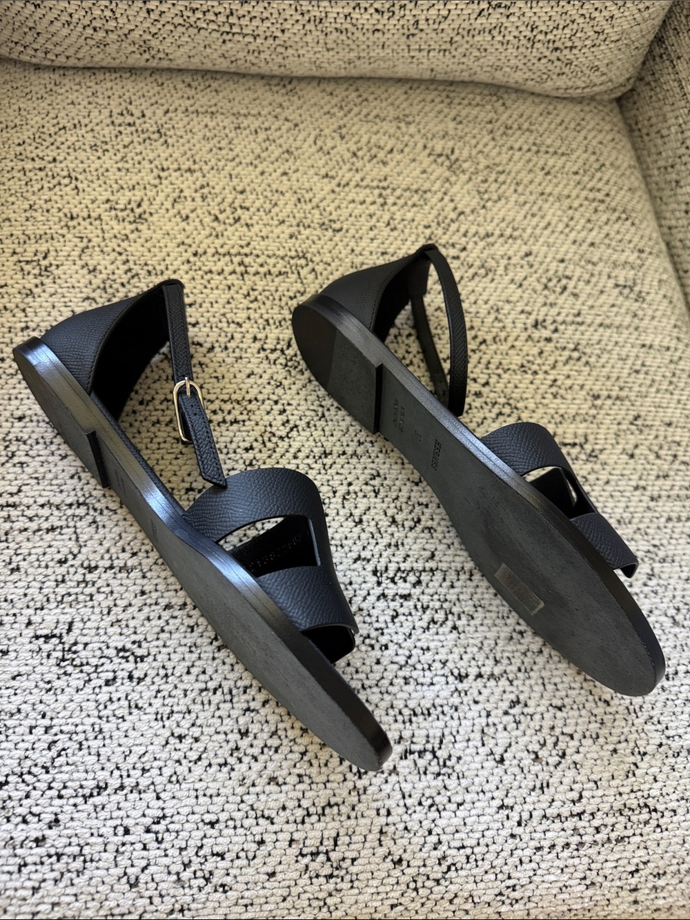 Hermes Santorini Ankle-Strap Sandal in Black - Picture 3 of 4